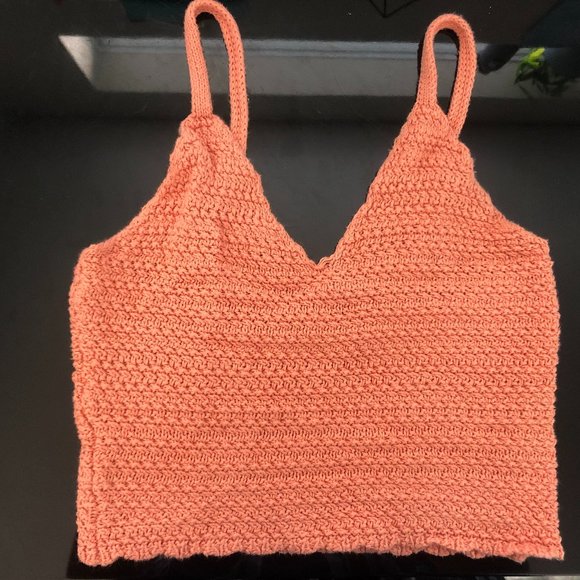Sky And Sparrow Crochet Orange Tank - Picture 1 of 1